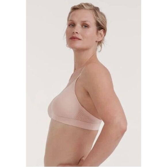 New NWOT ThirdLove 24/7 Nude‎ Seamless Stripe Wireless Bra 34C 1/2 - Picture 2 of 7